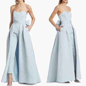 Alexia María Silk Faille Bow Back Convertible Skirt Jumpsuit Size 4